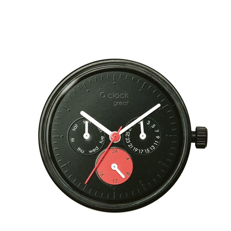 Mechanismus hodinek O clock great Date satin Nero rosso bianco