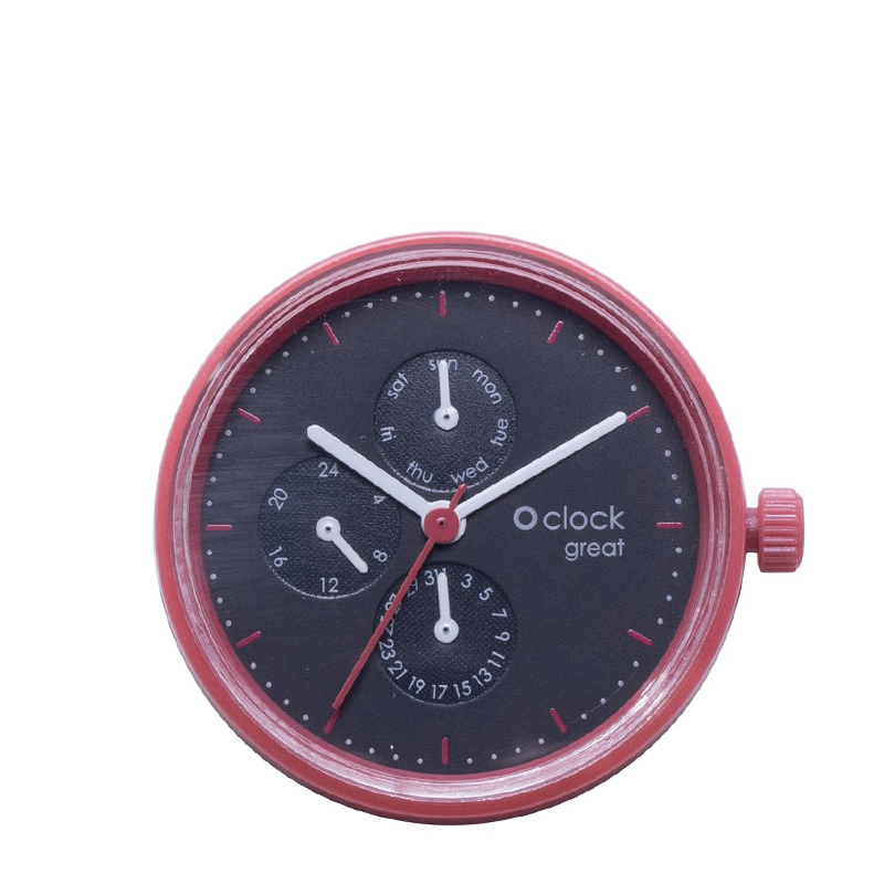 Hodinkový mechanismus O clock great Date Seconds Rosso