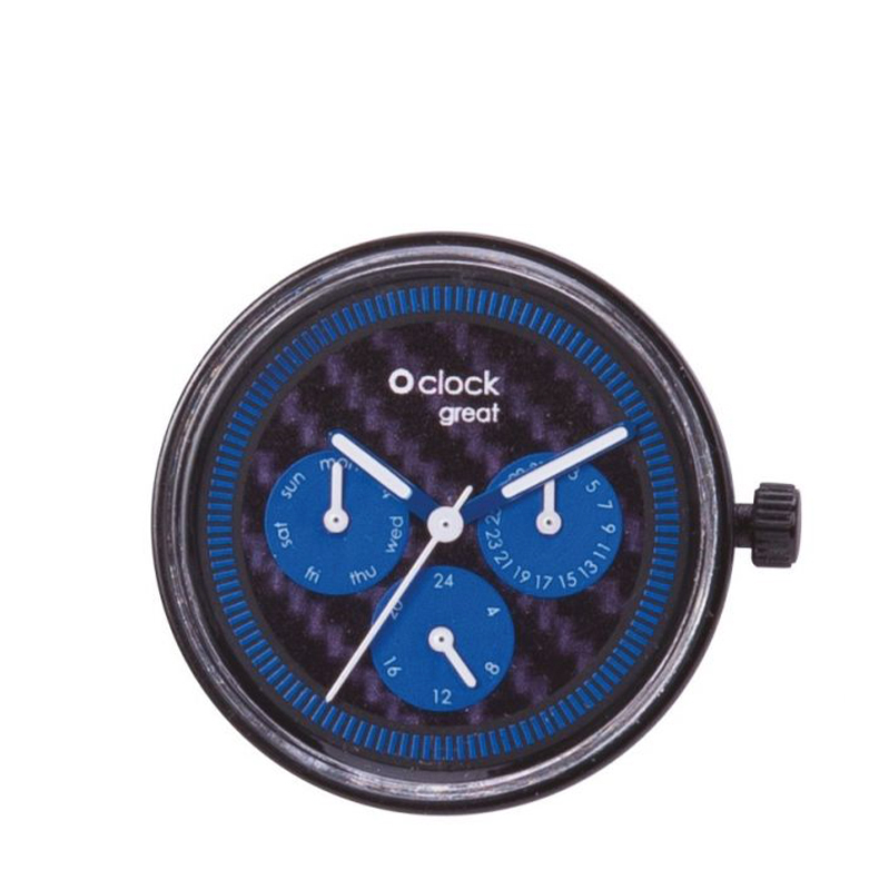 Hodinky mechanismus O hodin skvělý denní čas uhlíkové Blu