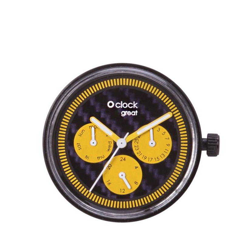 Mechanismus hodinek O clock great Denní čas carbon Giallo