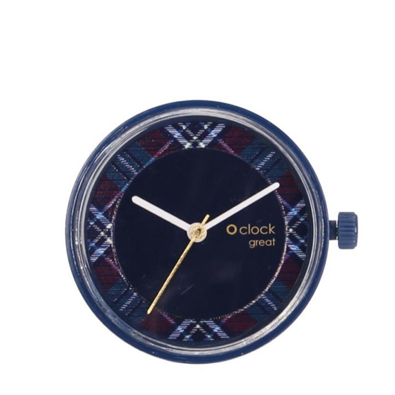 Hodinový mechanismus O clock great Glam ascot tartan Blu navy