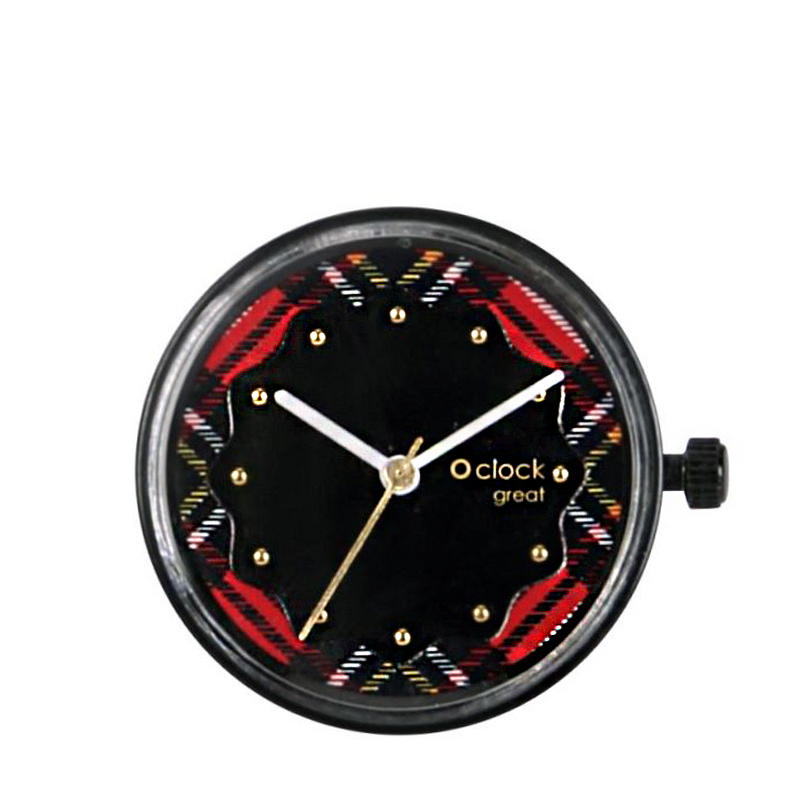 Hodinkový mechanismus O clock great Glam ascot tartan Nero