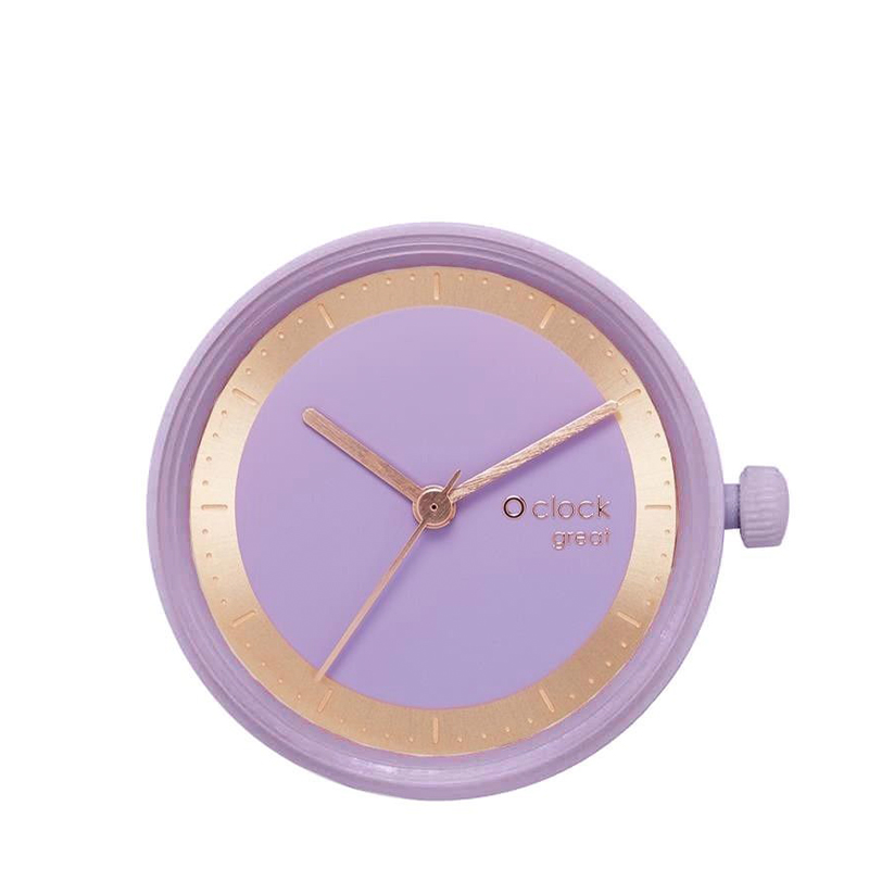 Hodinkový mechanismus O clock great Kovový prsten Orchid