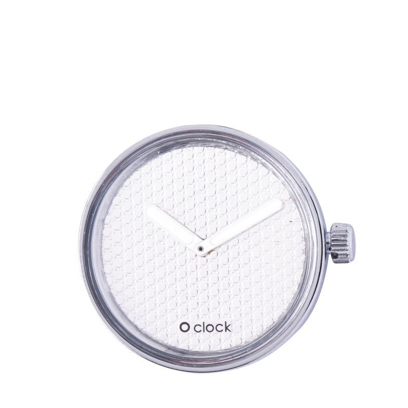 O clock Pave argento hodinkový strojek