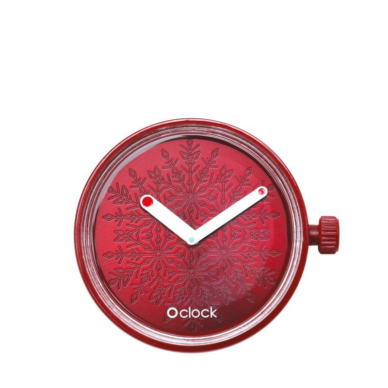 Hodinový mechanismus O clock Sněhové vločky Rosso