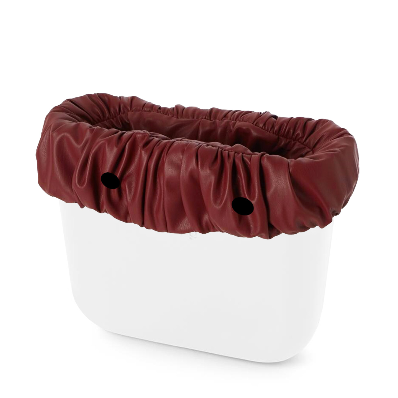 O bag mini Rouche nappa Bordeaux čelenka