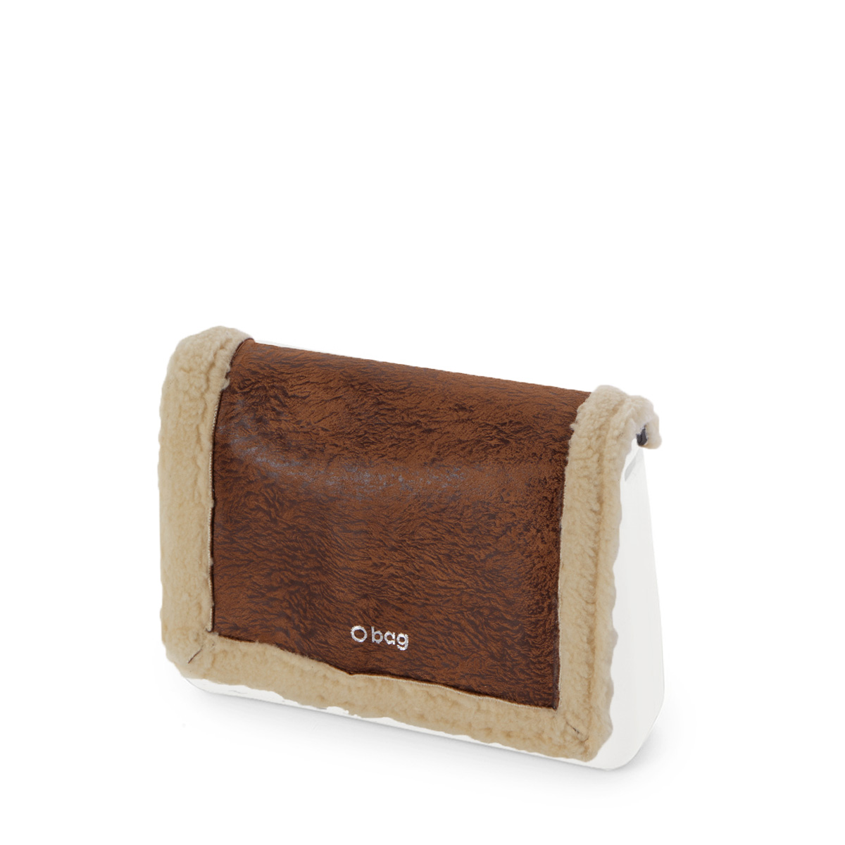 O bag glam flap Effetto montone Biscotto