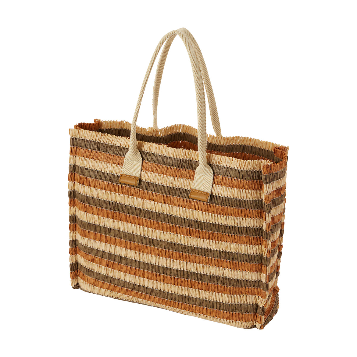 O bag cabas Tessuto rafia Biscotto