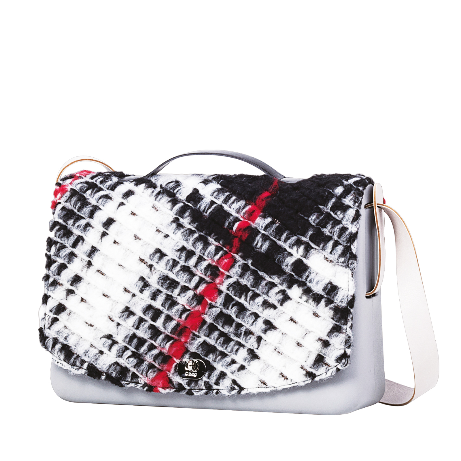 Klapka O bag folder mini Maxi checkBianco nero