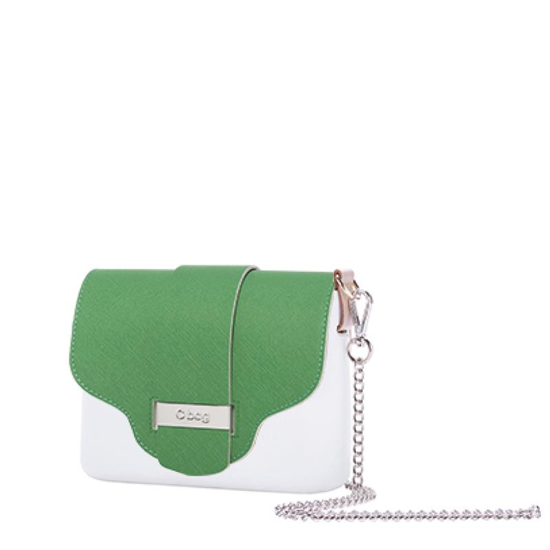 O taška Forata a fascia saffiano ecopelle Verde inglese