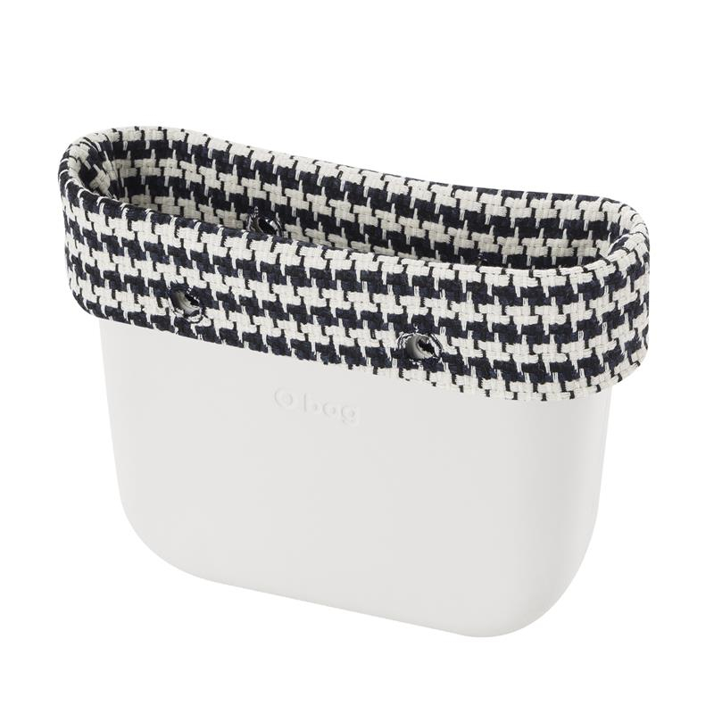 O bag standard band Geometric pied de poule Blu navy latte