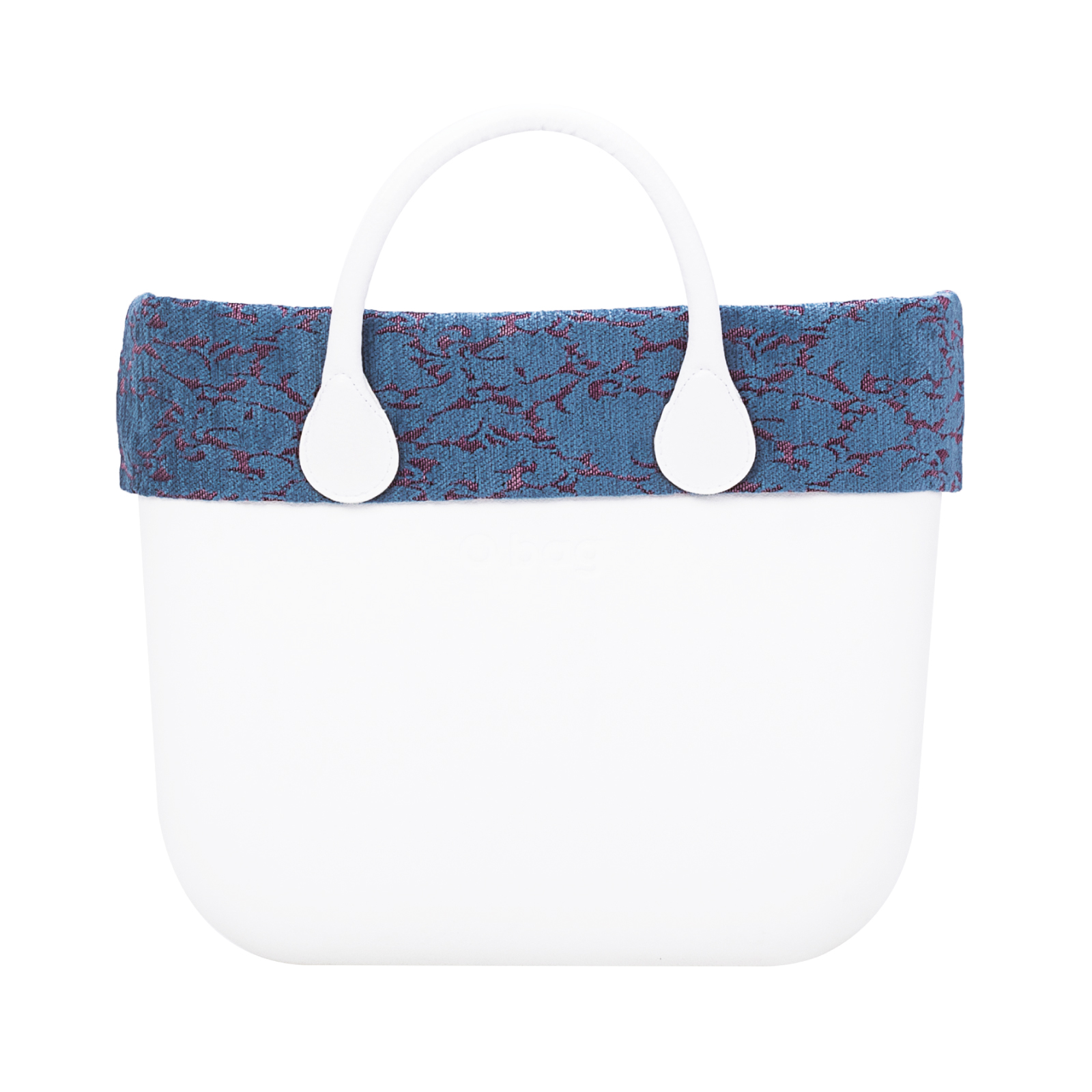 O bag standard band Velluto floreale Avio