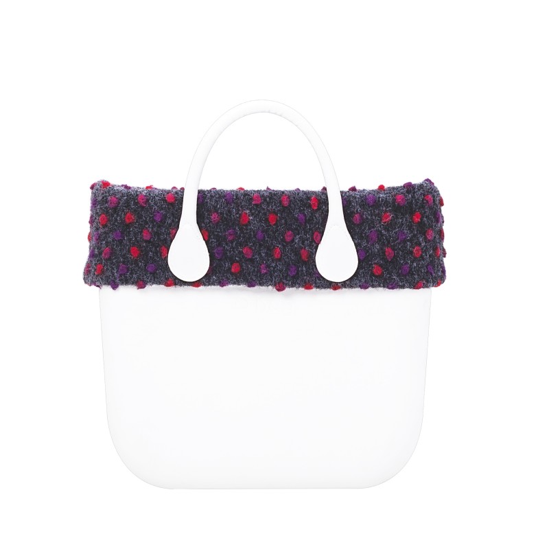 O bag mini Folk pois Grigio scuro čelenka