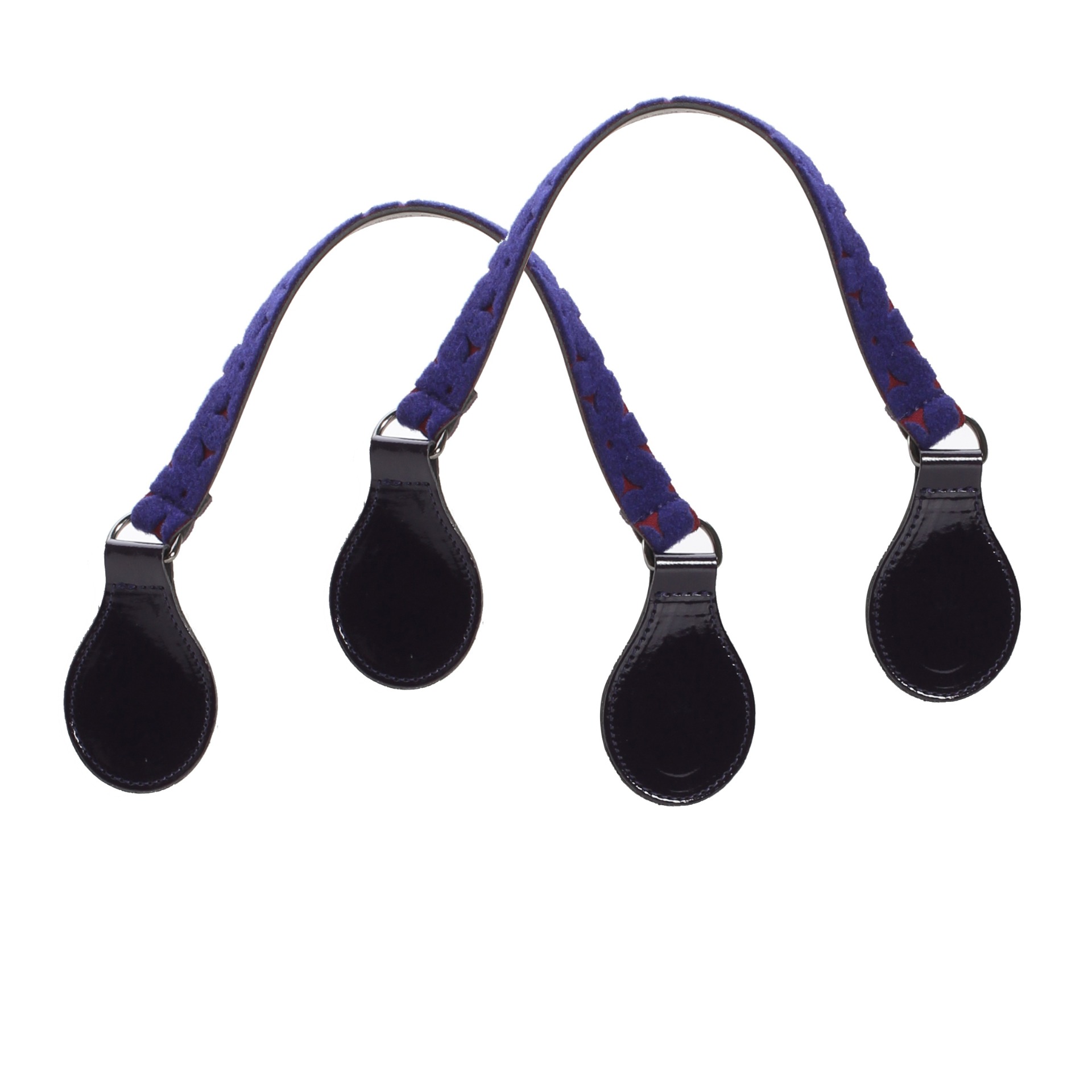 Obag Micro |Vernice+Feltro Maniglie Bordeaux/Blu