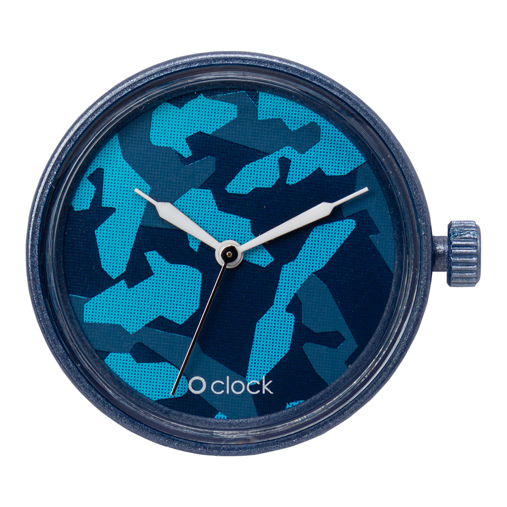 Hodinový mechanismus O clock Kovová kamufláž Blu navy