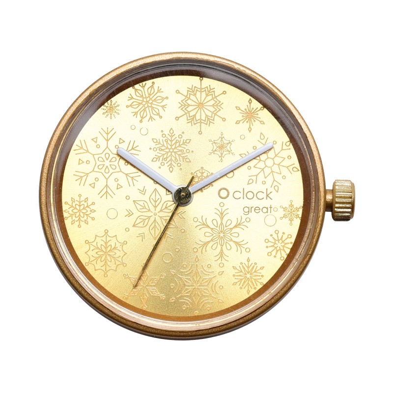 Hodinkový mechanismus O clock great Snowflakes Gold