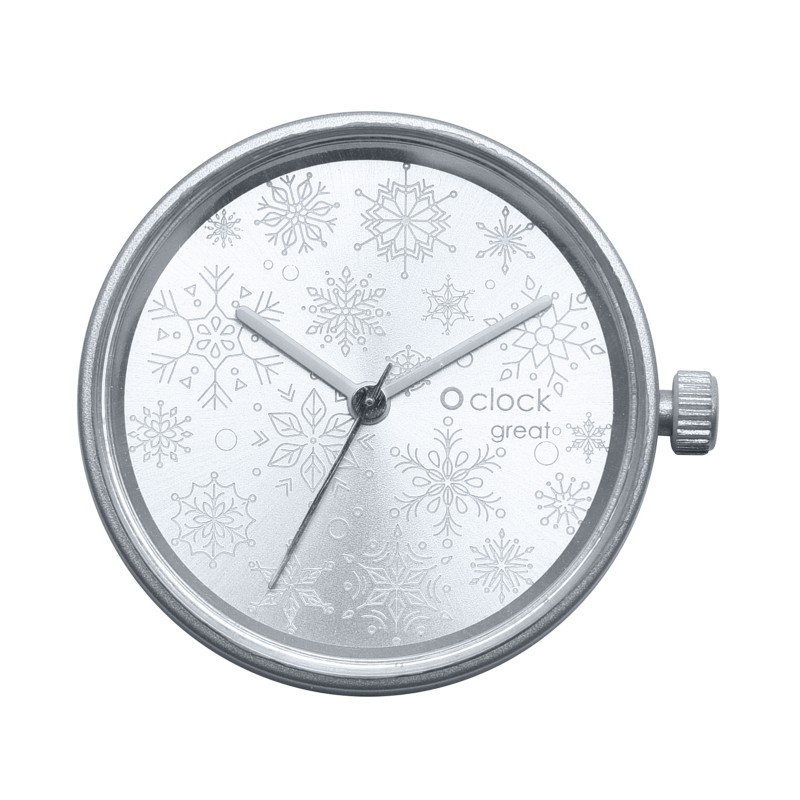 Hodinkový mechanismus O clock great Snowflakes Silver