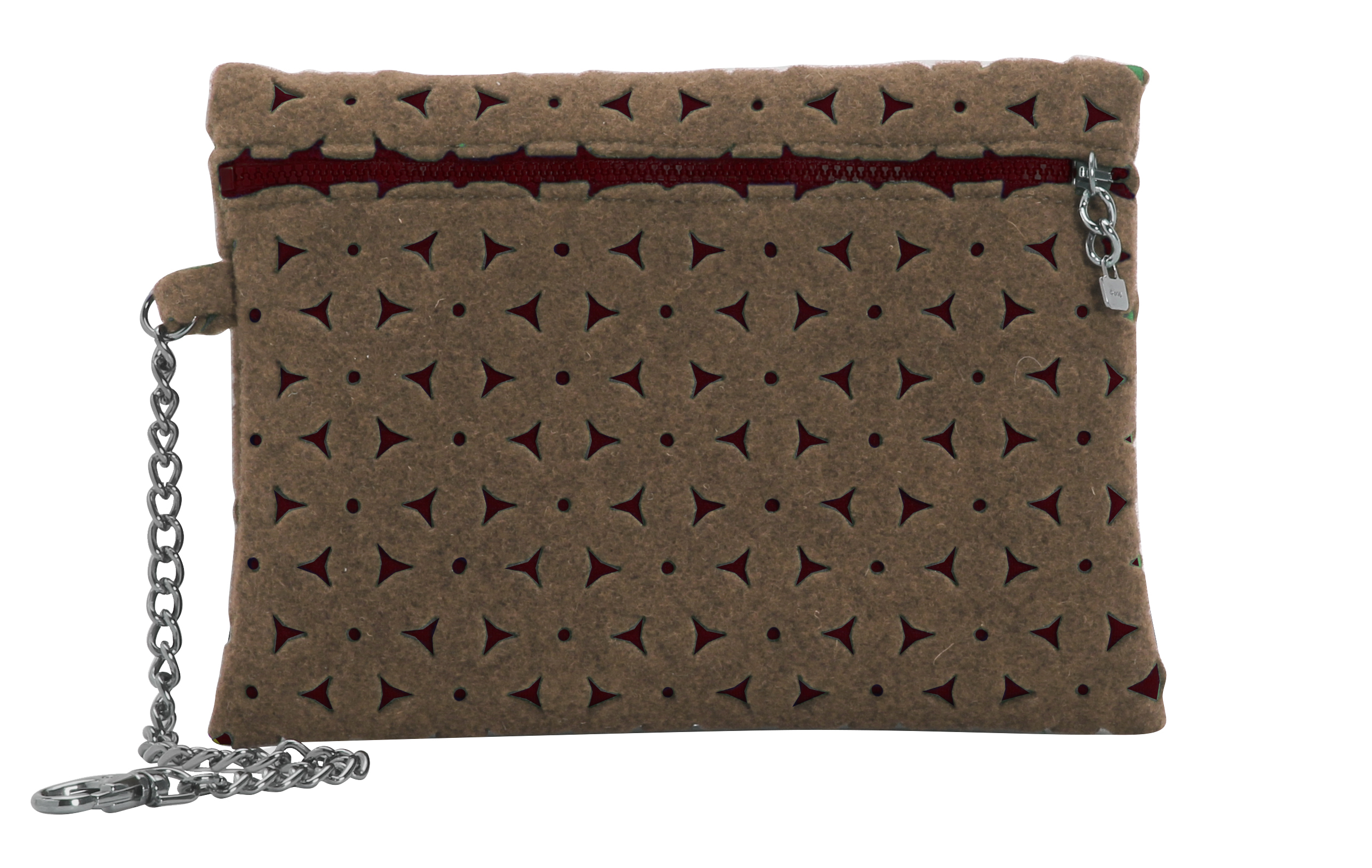 Case with chain Feltro Mattone beige