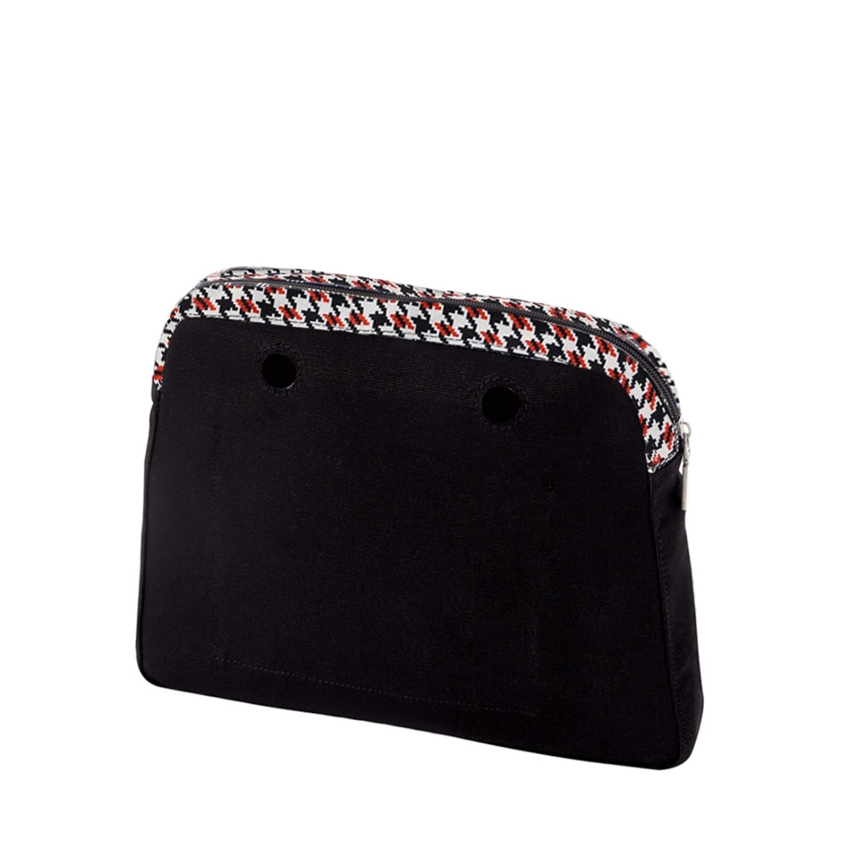 Organizér O bag reverse pied de poule tricolor Bianco rosso nero