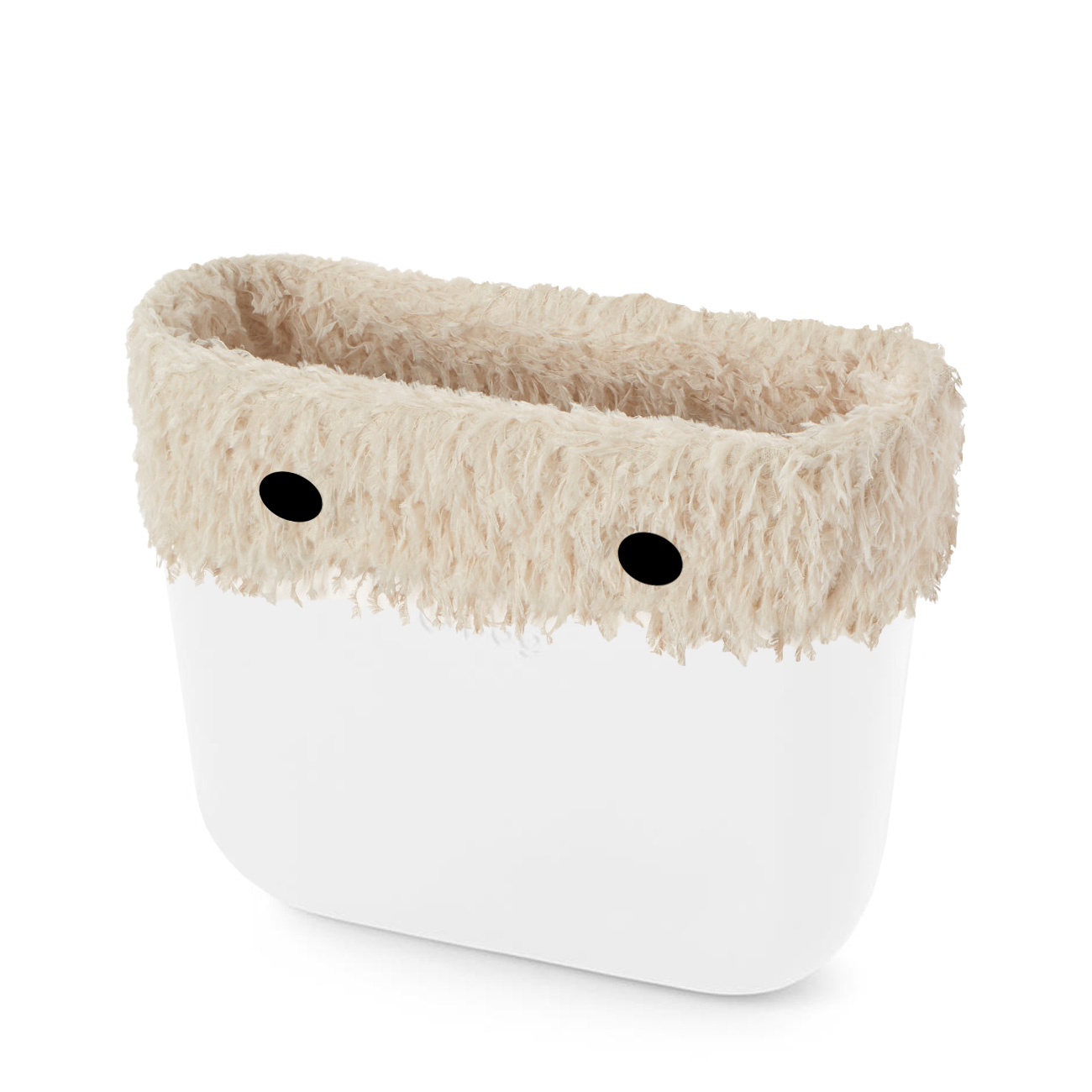 O bag mini Effetto piumetta Latte čelenka