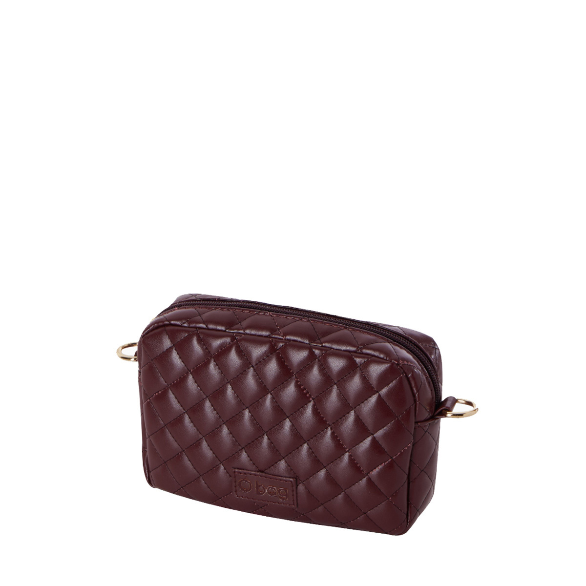 O bag pocket organizer Effetto nappa matelasse Bordeaux oro