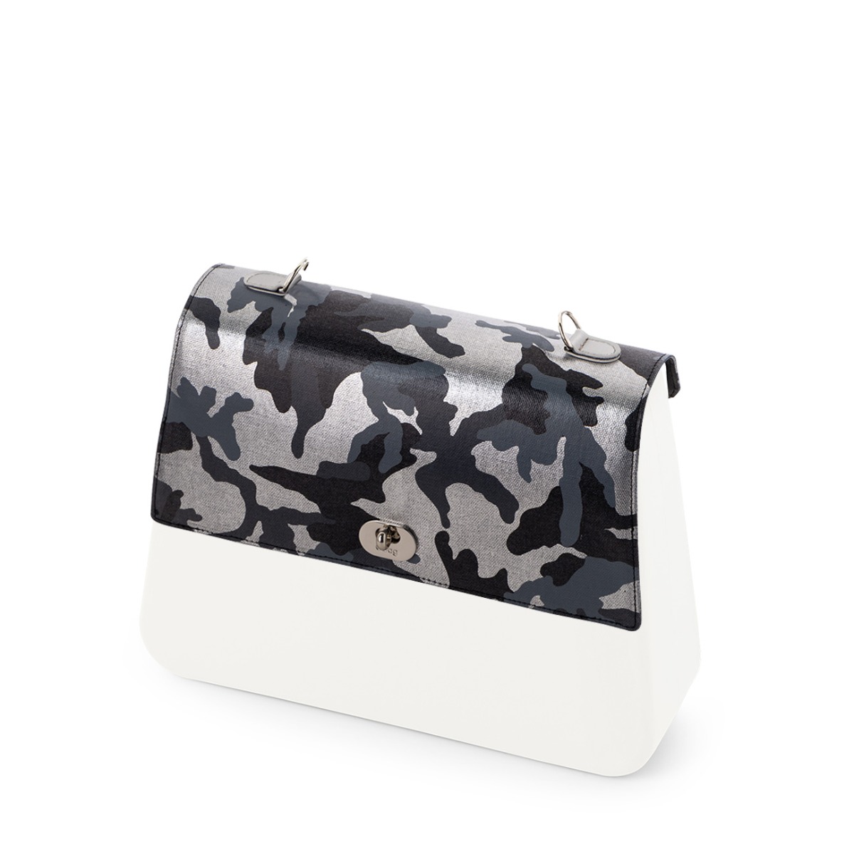 Taška s klopou O queen Argento camouflage Blu navy argento
