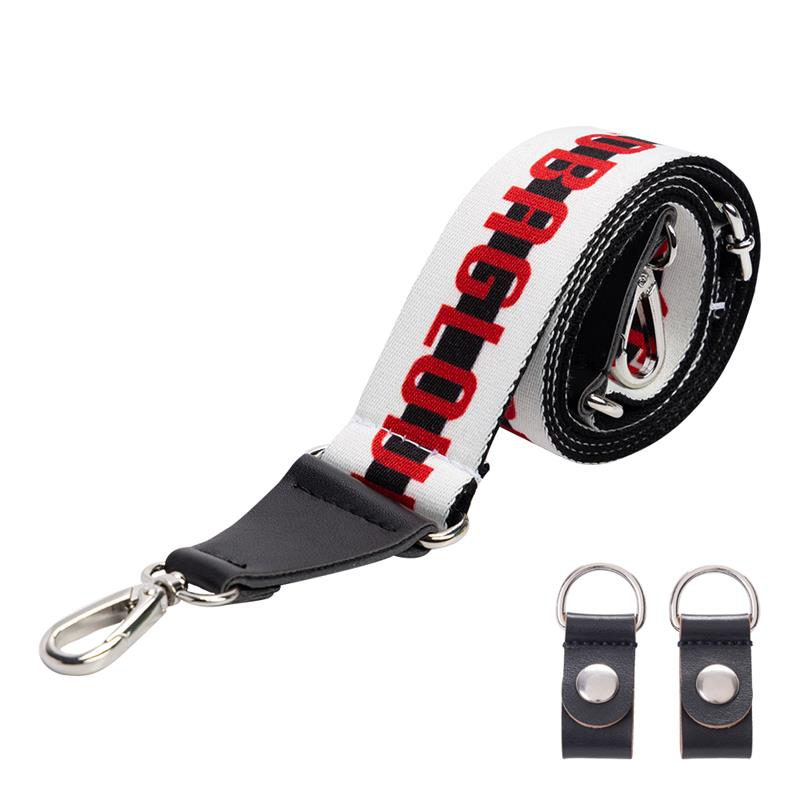 Stampa logo ramenní popruh tessuto Bianco rosso nero a klipy Nero