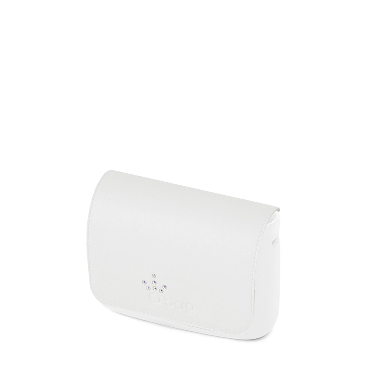 O bag flap Simil pelle nappa swarovski Latte